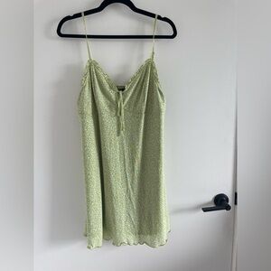 American Eagle Light Green Floral Spaghetti Strap Dress